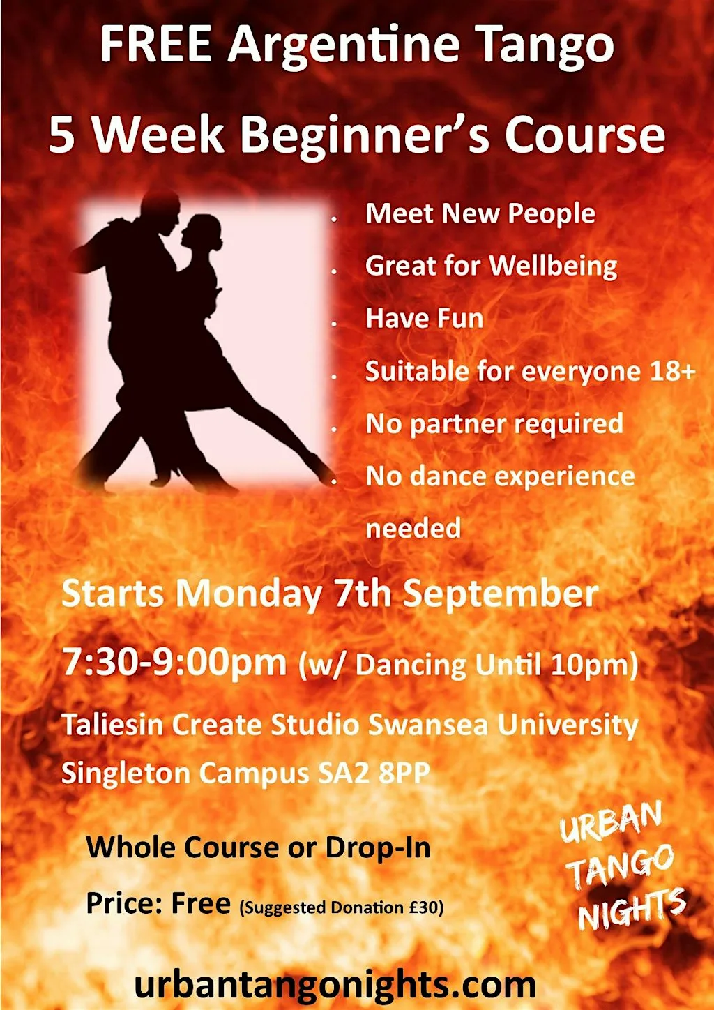 FREE 5 Week Argentine Tango Beginners Course at Taliesin Arts Centre