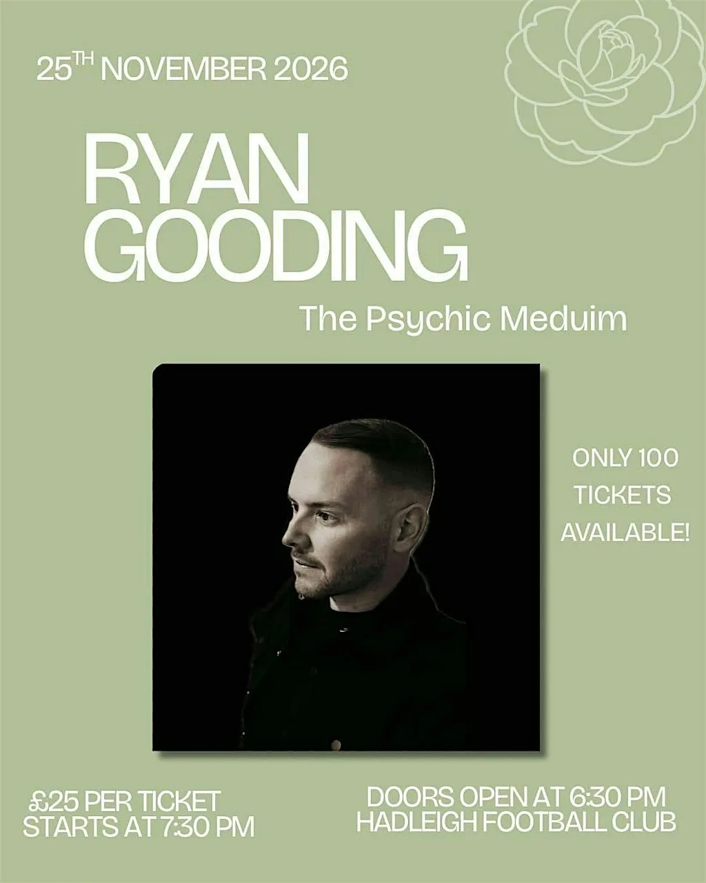 Psychic Medium Ryan Gooding at Hadleigh United Football Club