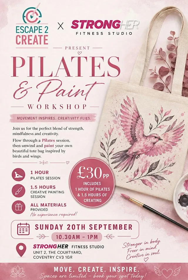 Pilates & Paint - Tote bags at The Shed