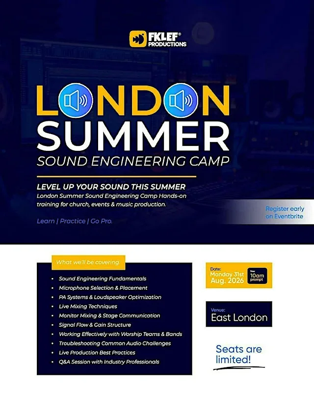 London Summer Sound Engineering Bootcamp