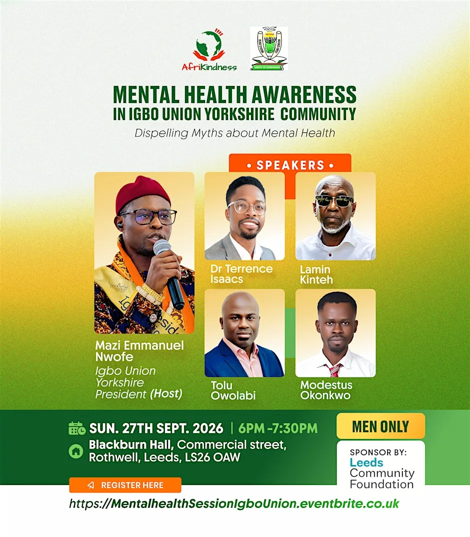 Mental health awareness session in Igbo Union Yorkshire Community