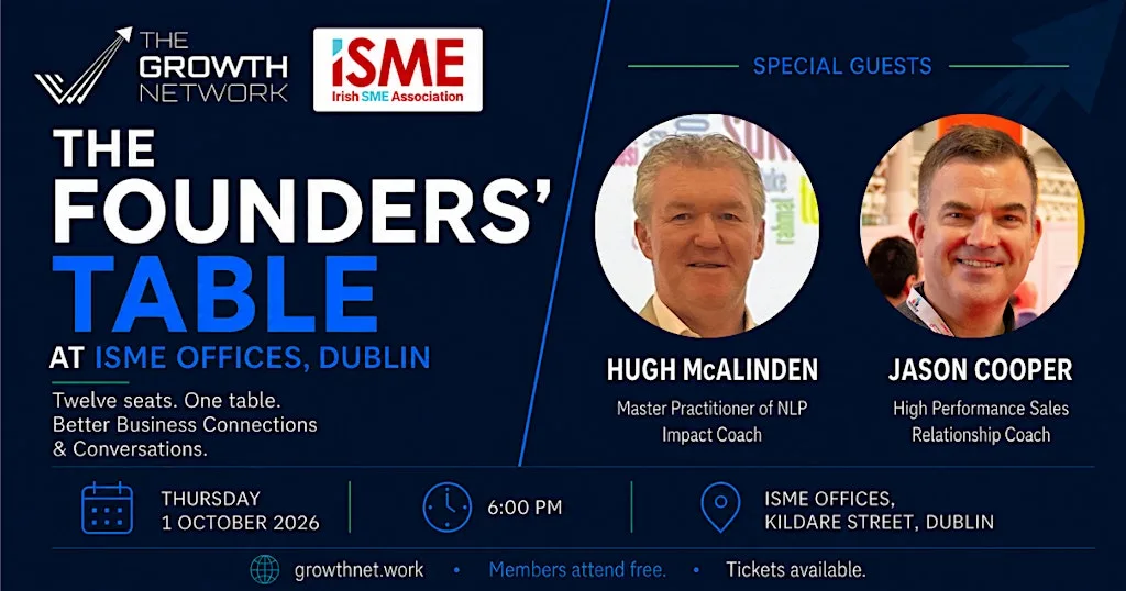The Founders’ Table Dublin: Hugh McAlinden & Jason Cooper at ISME Offices