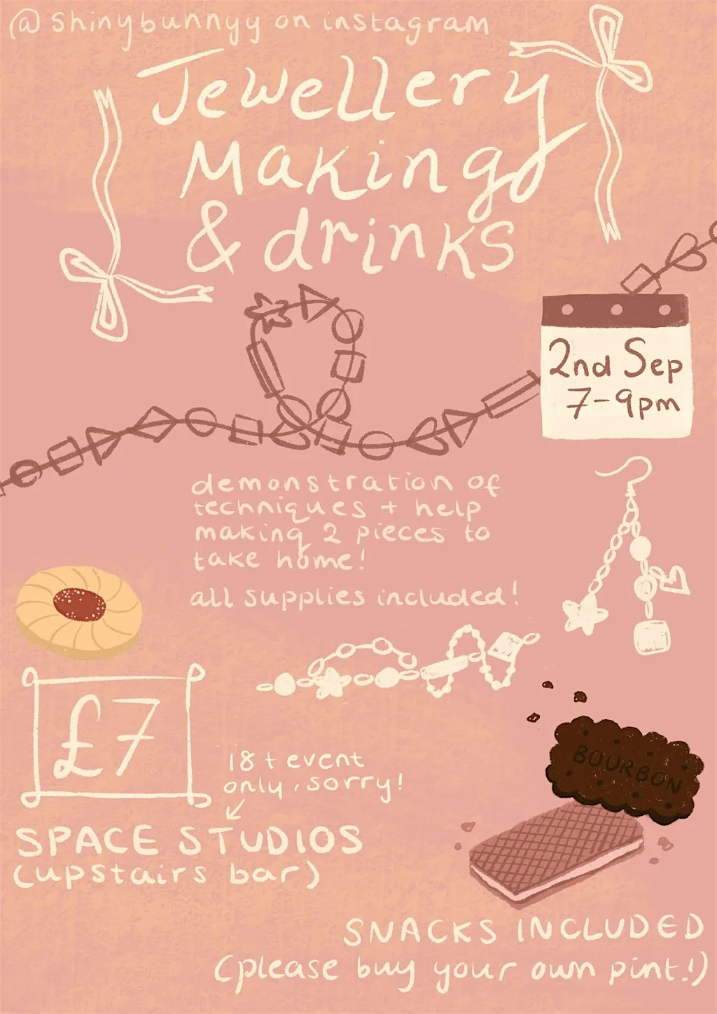 Jewellery Making and Drinks at Space Studios at Space studios
