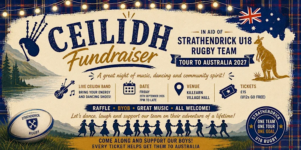 Ceilidh Fundraiser for Strathendrick U18 Rugby Team Tour to Australia