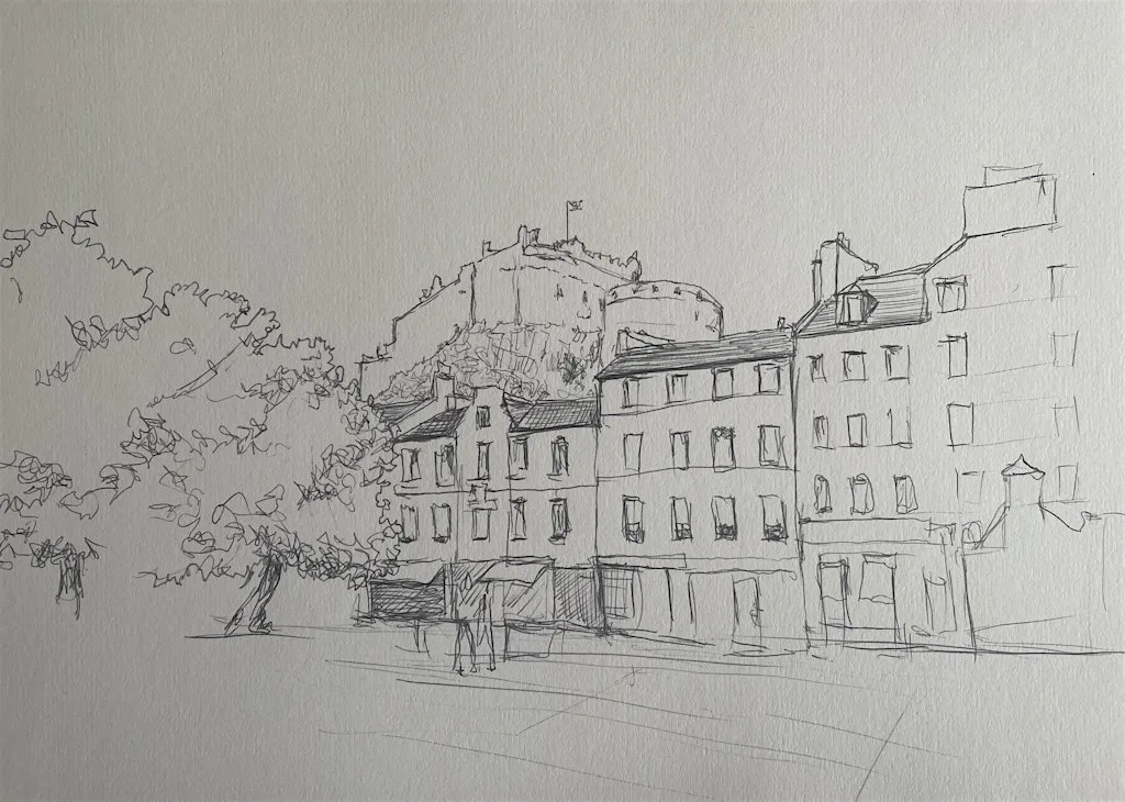 EDINBURGH CITY SKETCHING DRAW THE FESTIVAL CITY
