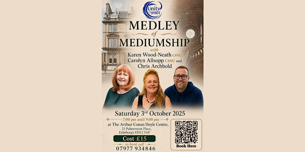 Medley Of Mediumship with Chris Archbold Karen Wood Neath & Carolyn Allsopp at The Sir Arthur Conan Doyle Centre