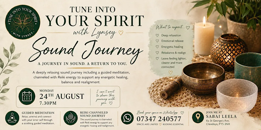 Sound Journey With Reiki Energy at Sabai Leela Cleveleys