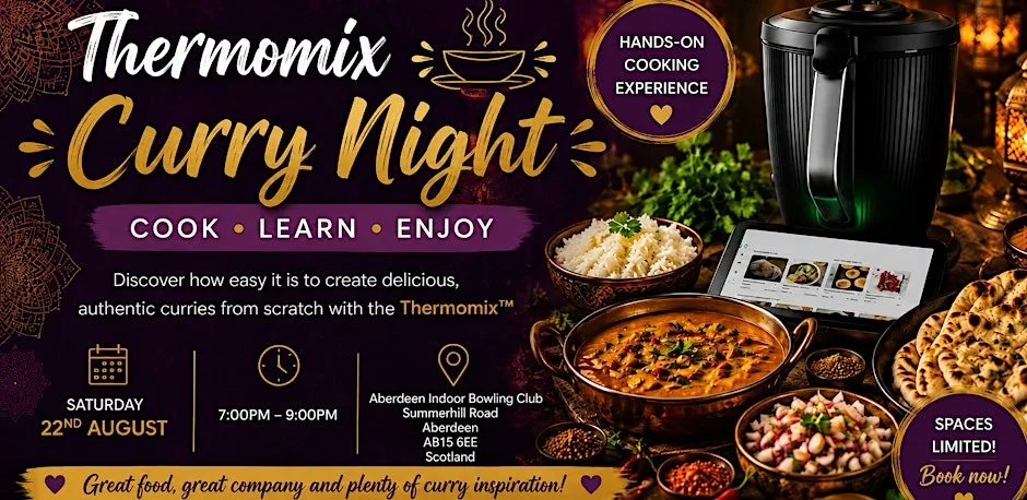 Curry Night - Thermomix TM7 – (AB12 5YX) at The Cooking Pod, Swellhead Farm  - location pin will be emailed.