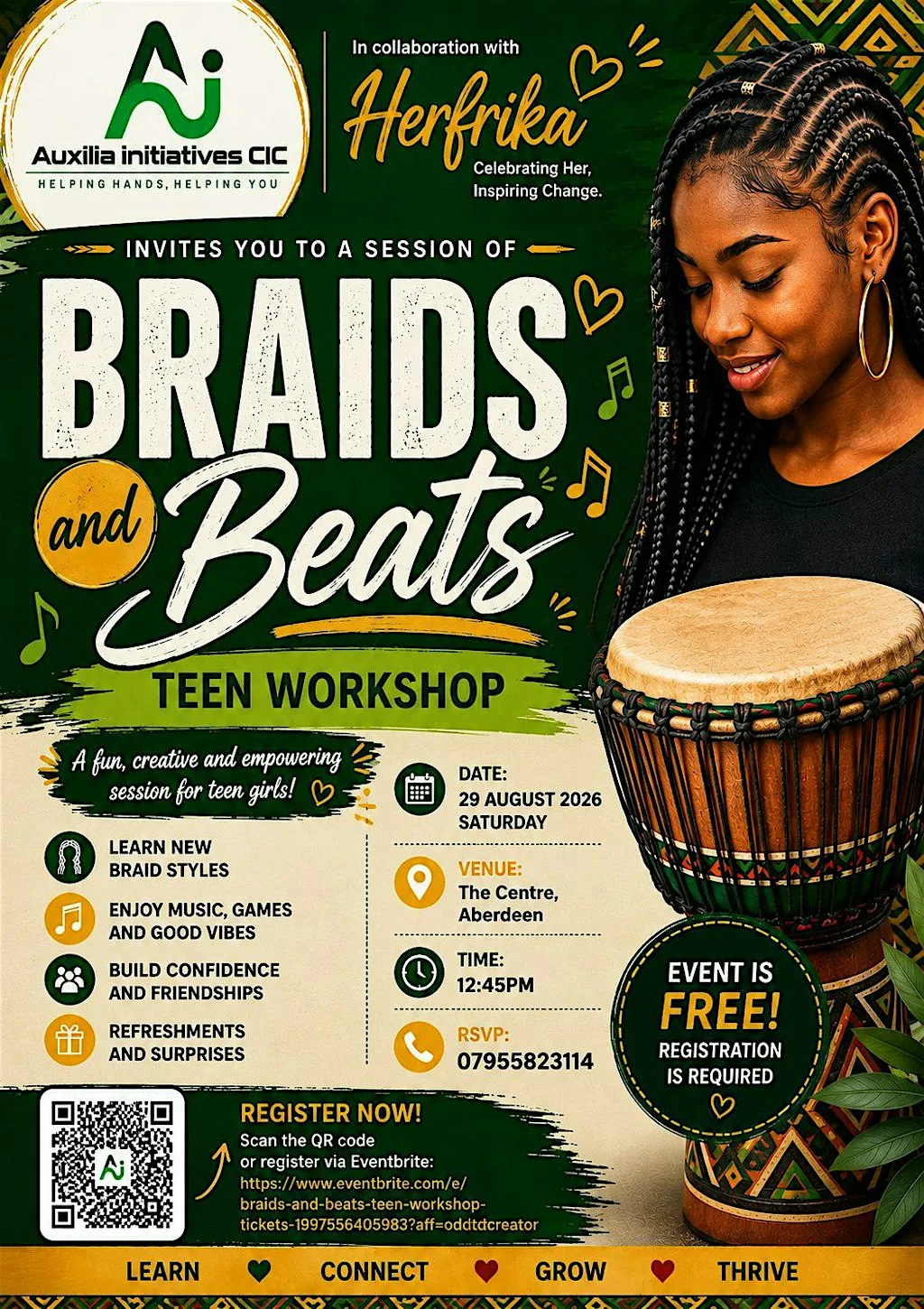 Braids and Beats Teen Workshop at The Centre