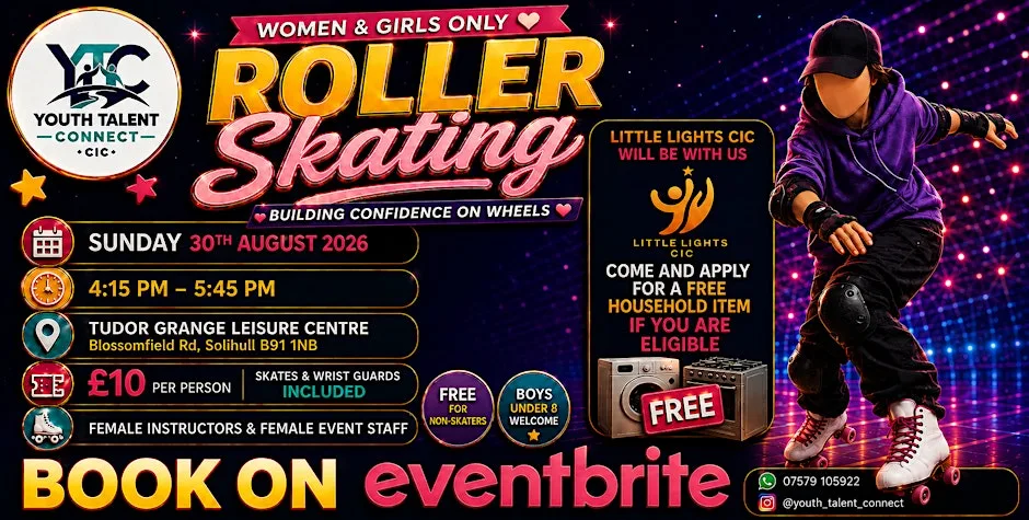 Building Confidence on Wheels | Community Roller Skating for Women & Girls at Tudor Grange Leisure Centre