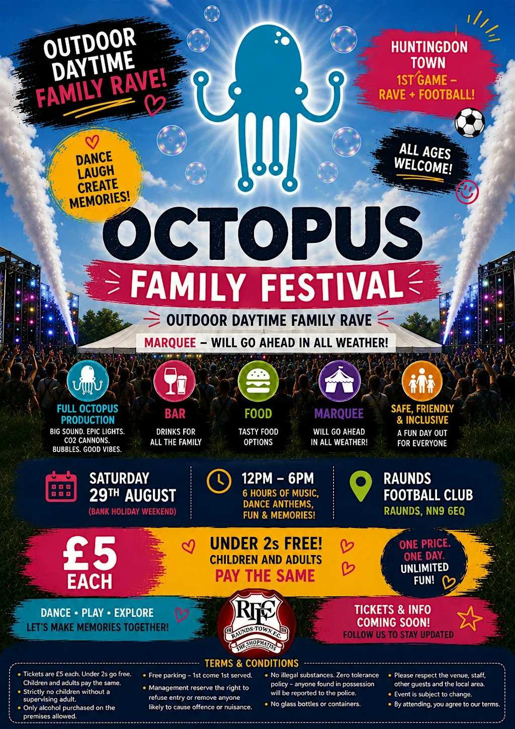 Octopus- outdoor day time family rave