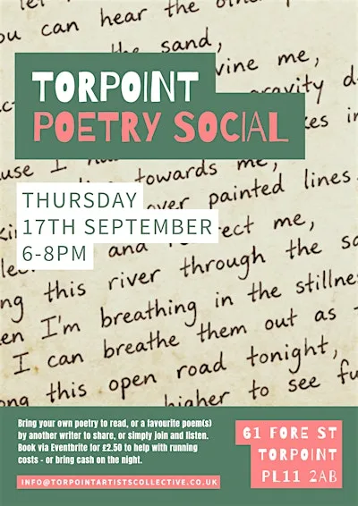 Torpoint Poetry Social (September) at 61 Fore St