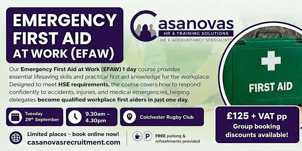 Emergency First Aid at Work (EFAW) at Colchester Rugby Club