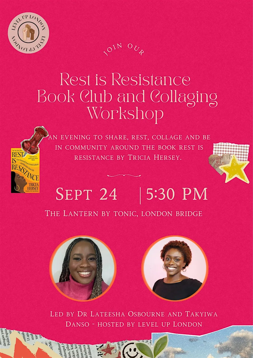 Level Up London: Rest is Resistance Book Club and Collaging Workshop