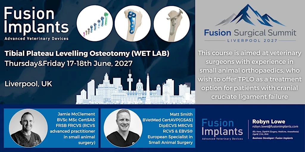 TPLO (Tibial Plateau Levelling Osteotomy)Wet Lab (2 Days)