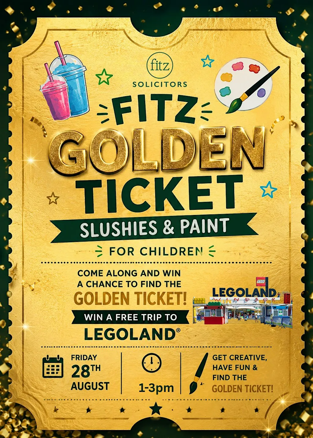 Fitz Golden Ticket Slushy & Paint at Fitz Solicitors
