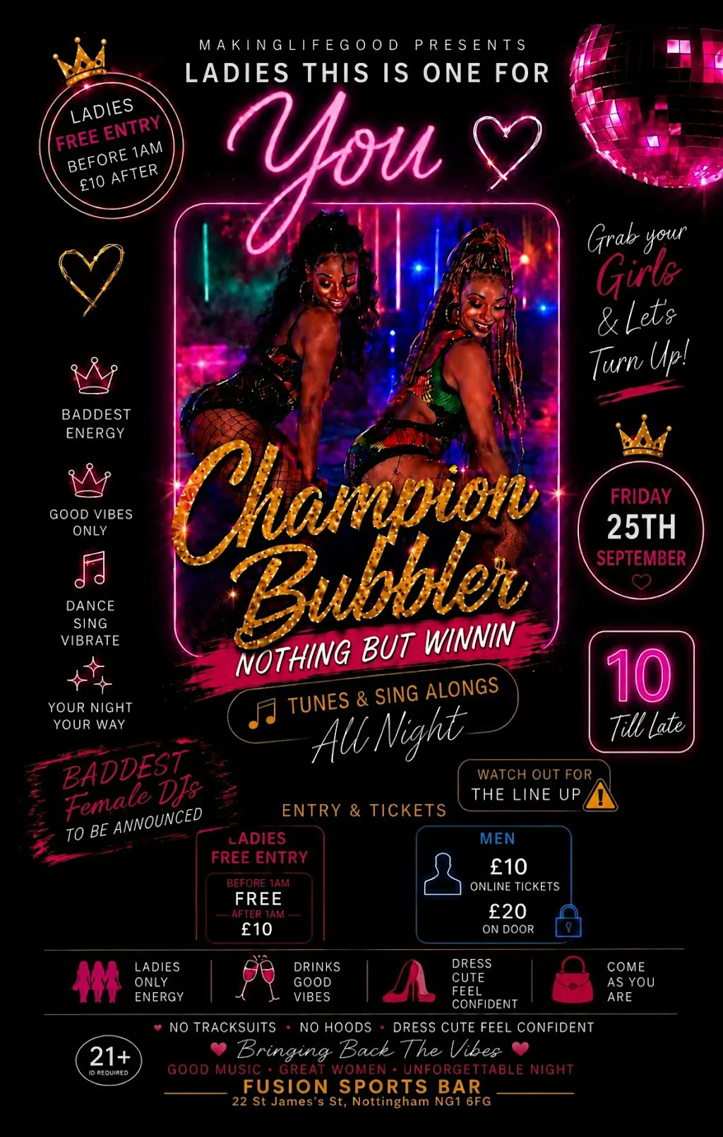 CHAMPION BUBBLER at Fusion Sports Bar