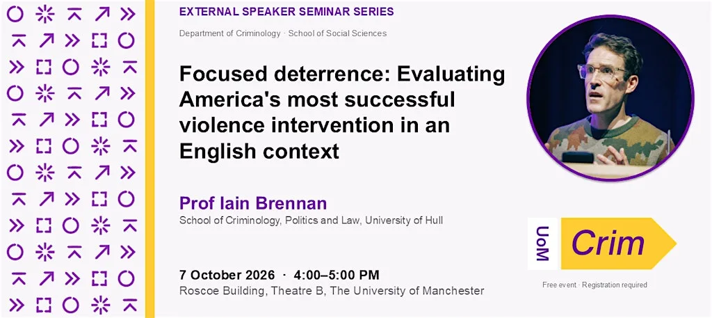Prof Iain Brennan: Department of Criminology External Speaker Seminar
