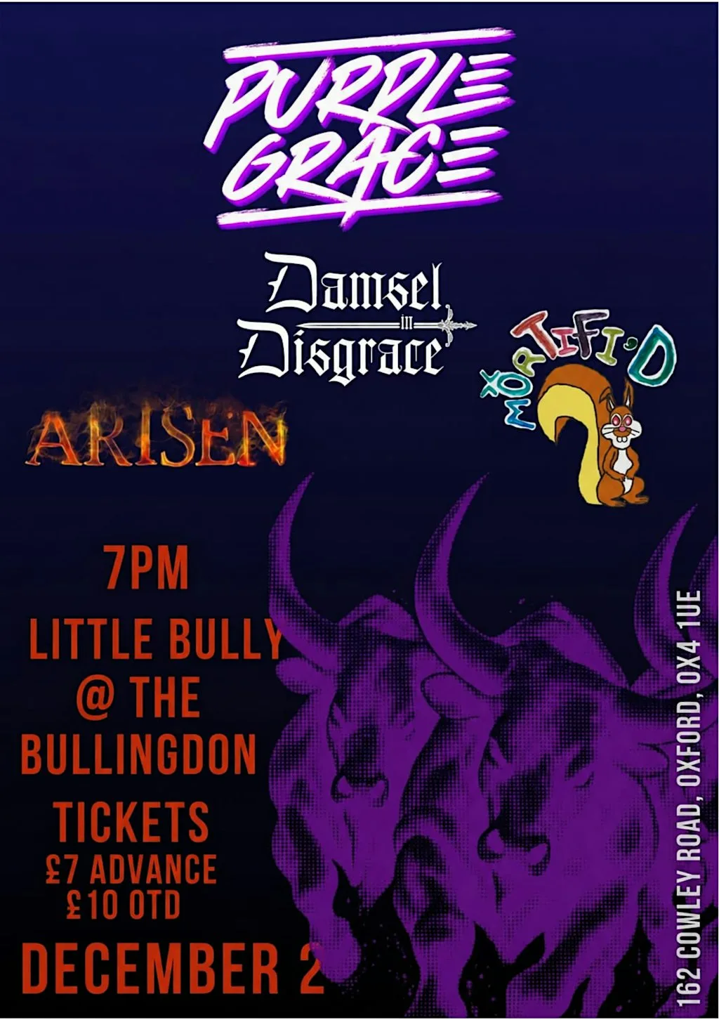 Purple Grace, Damsel in Disgrace, Mortifi'd, and Arisen