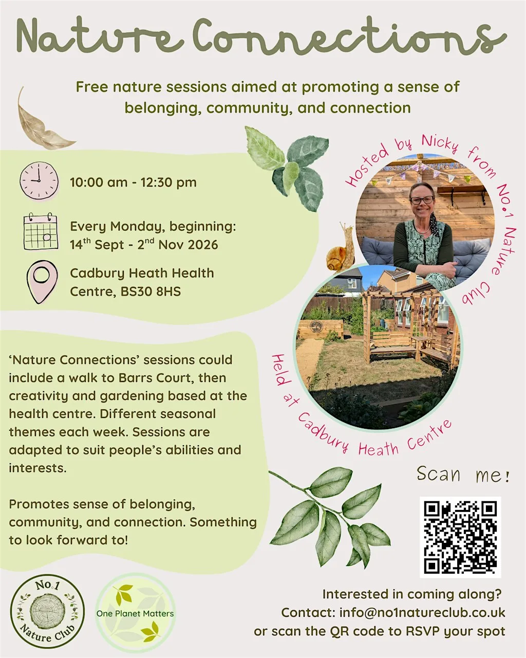 Nature Connections - Free outdoor sessions at Cadbury Heath Healthcare