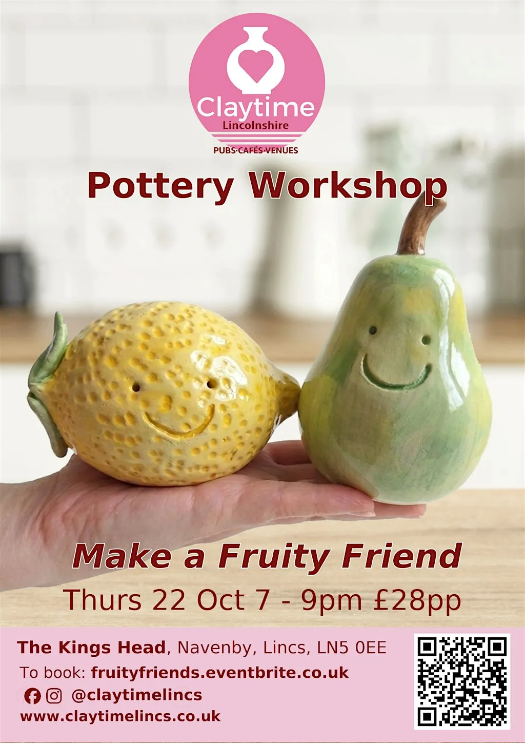 Fruity Friends Pottery workshop, The Kings Head, Navenby at The Kings Head