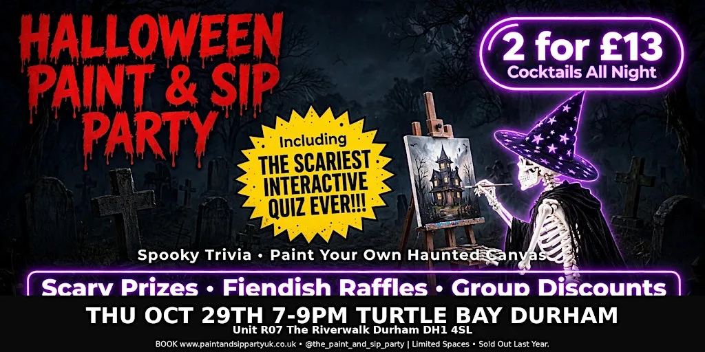 Paint Sip Halloween Turtle Bay Durham at Turtle Bay Durham