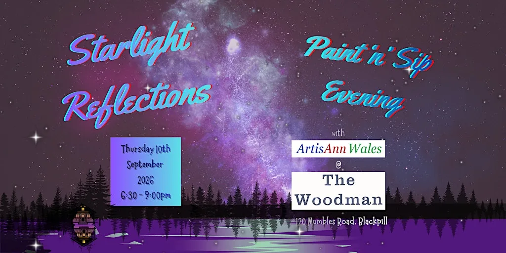 Starlight Reflections Paint and Sip Evening at The Woodman