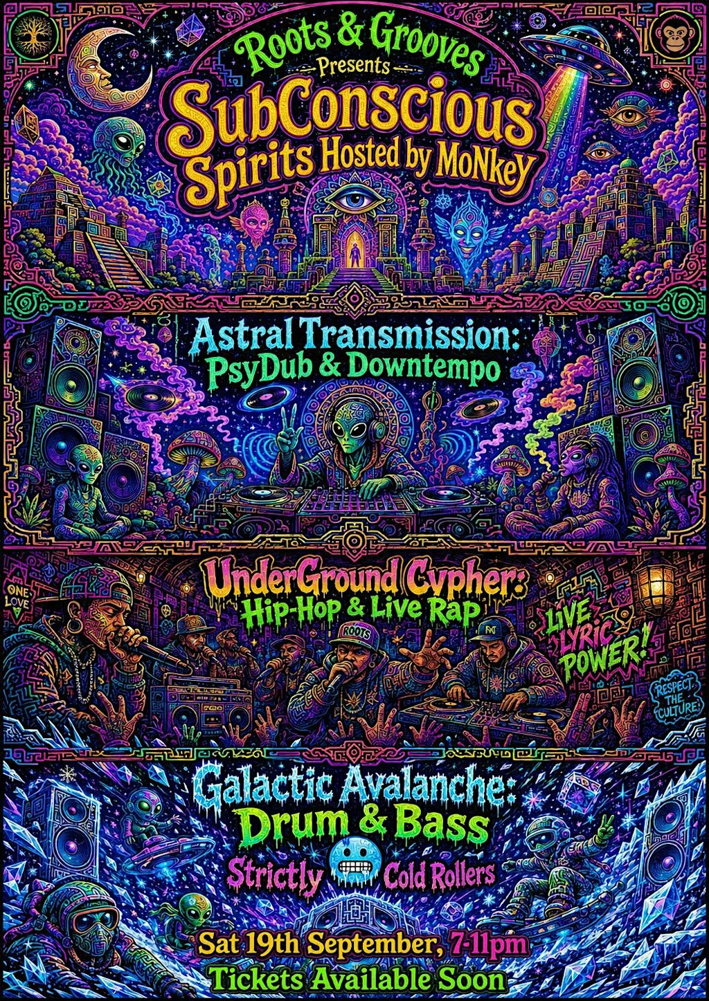 Avalanche - PsyDub & Downtempo & Drum & Bass, Hip-Hop & Grime at Roots & Grooves Cafe