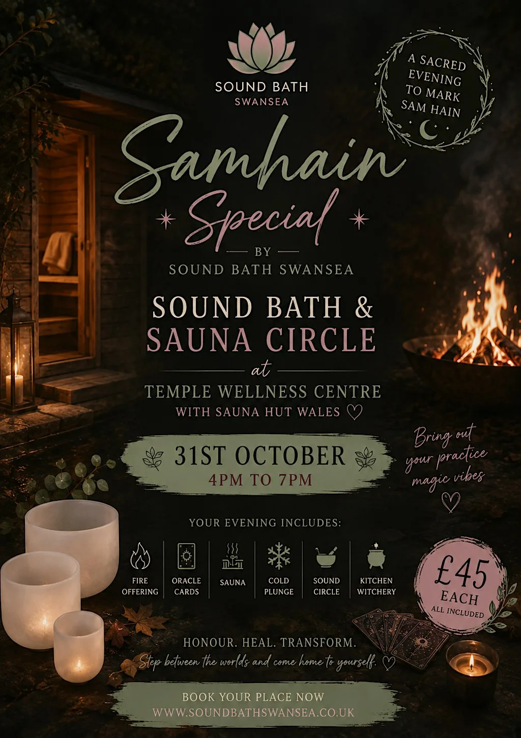 Samhain Special - Sound Bath & Sauna Circle at Temple Wellness at Temple Wellness Centre