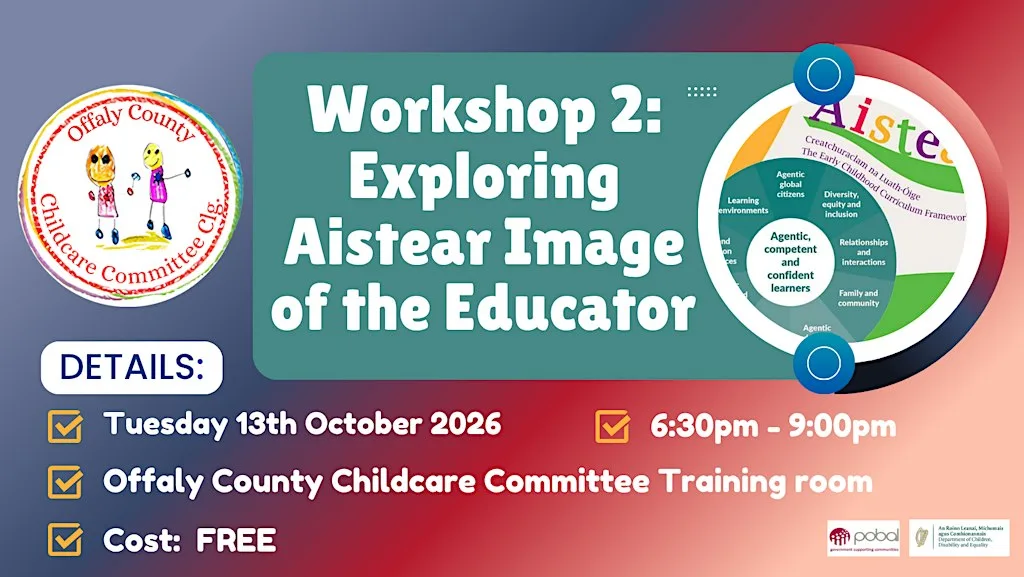 Workshop 2: Exploring Aistear Image of the Educator at Offaly CCC Training Room R35 Y7PO