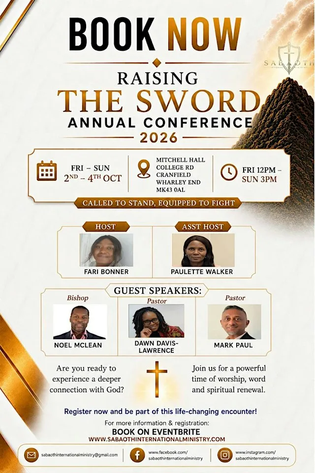 Sabaoth International Ministry 2026 Conference - Raising The Sword at Mitchell Hall - part of Venue Cranfield