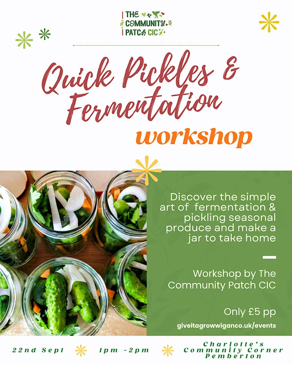 Quick Pickles & Fermentation - Workshop at 832 Ormskirk Rd