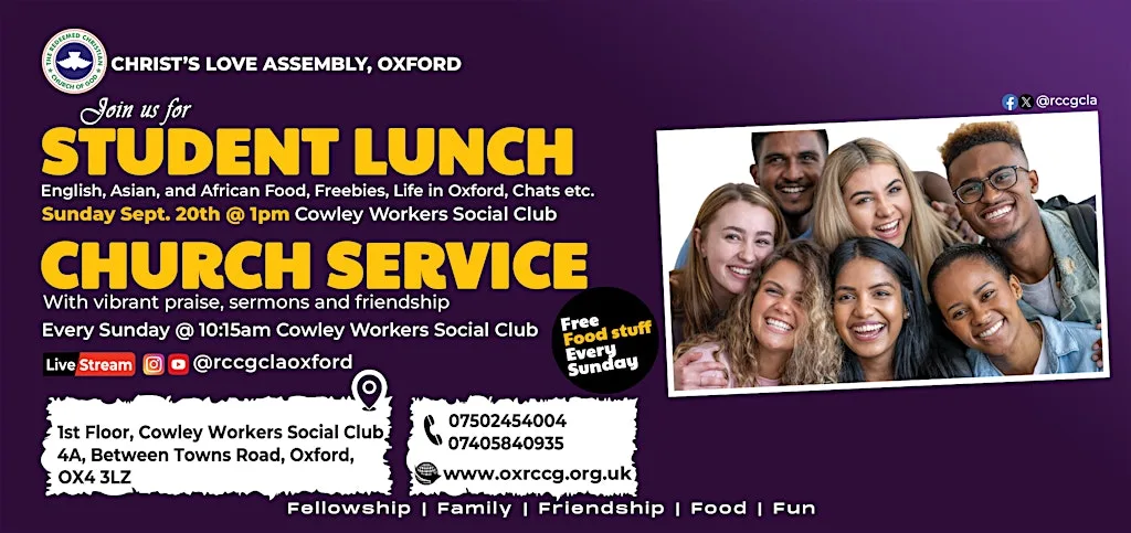 Student Lunch at Cowley Workers Social Club