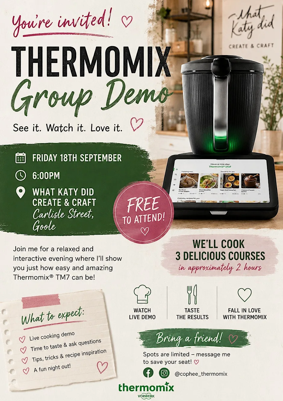 Thermomix Group Demo at What Katy Did Create & Craft Studio