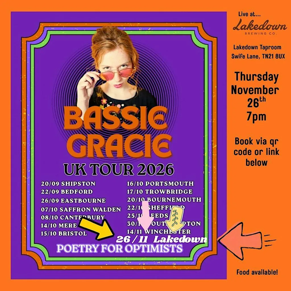 Gracie Bassie: Poetry for Optimists at Lakedown Tap Room
