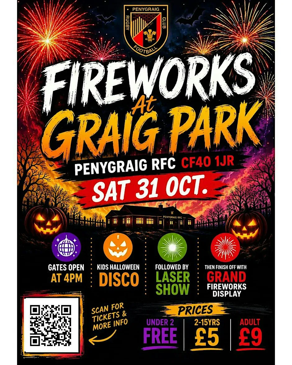 Graigs great fireworks and fright night at Penygraig Rugby Club