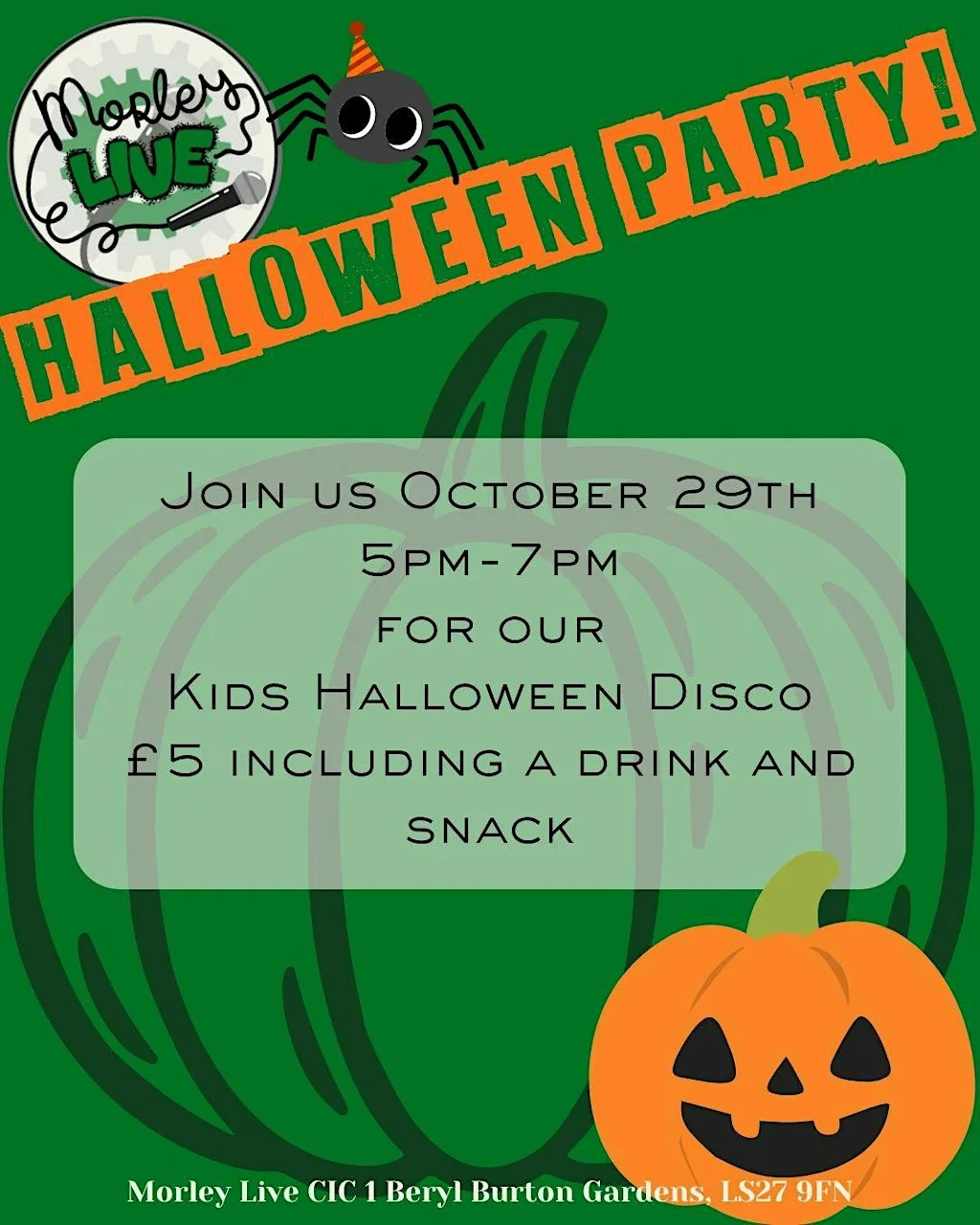 Morley Live Kids Halloween Party at Morley Live CIC