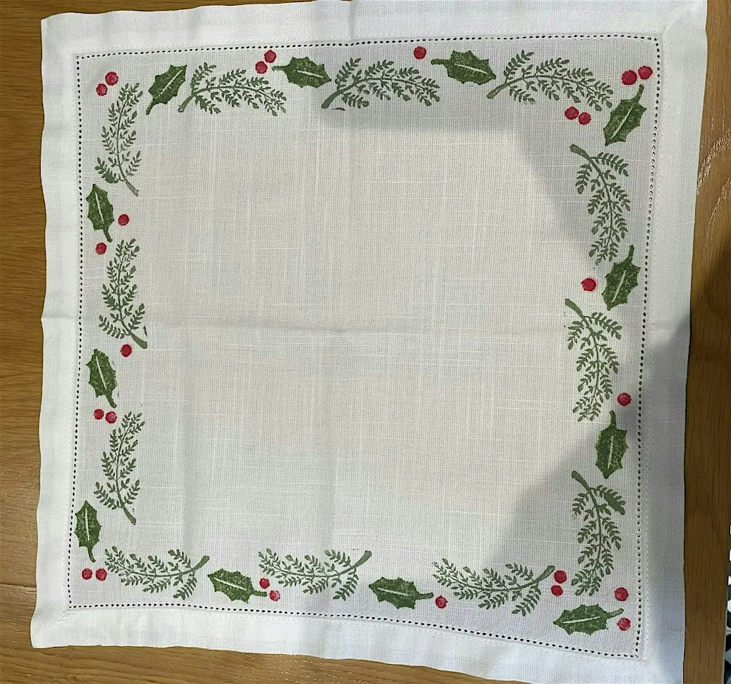Christmas Block Printing Workshop: Christmas Napkins at Meanwood Institute