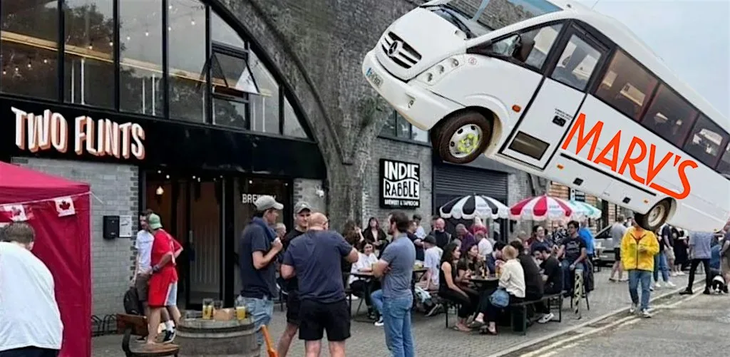 Marv's coach trip to Windsor Beer Mile - Indie Rabble & Two Flints at Marv’s