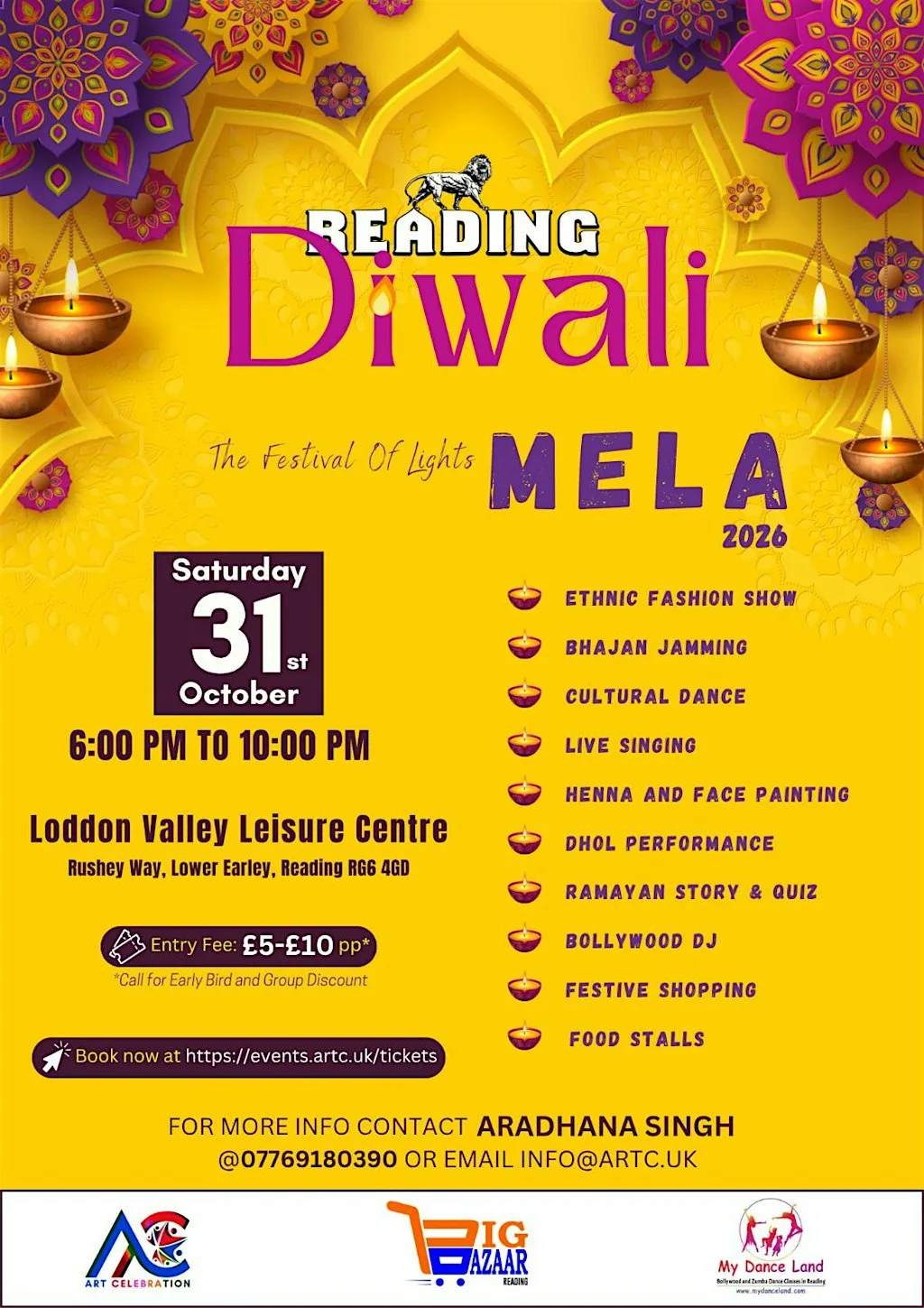 Reading Diwali Mela 2026 at Loddon Valley Leisure Centre