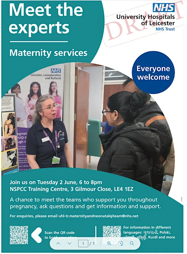University Hospitals of Leicester Maternity Meet the expert event