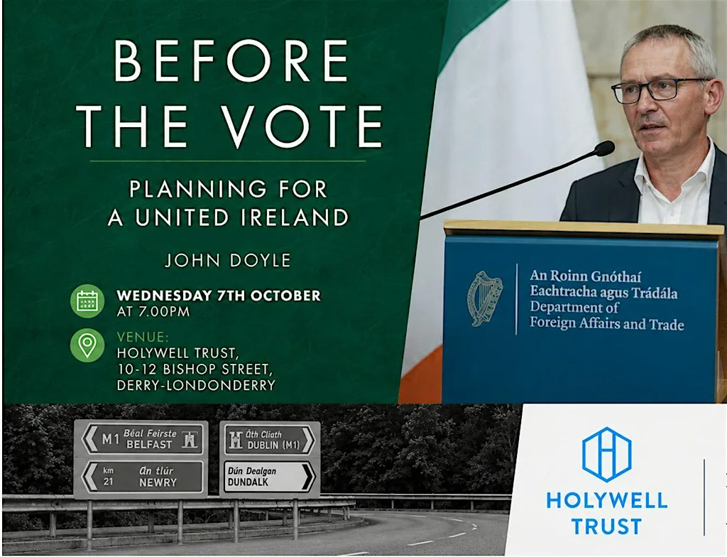 John Doyle book launch 'Before the Vote: Planning for a United Ireland' at Holywell Trust