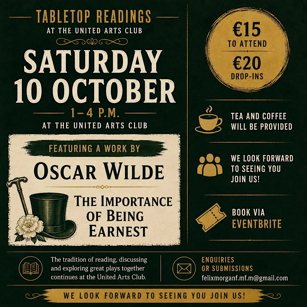 Tabletop Readings: Oscar Wilde at The United Arts Club