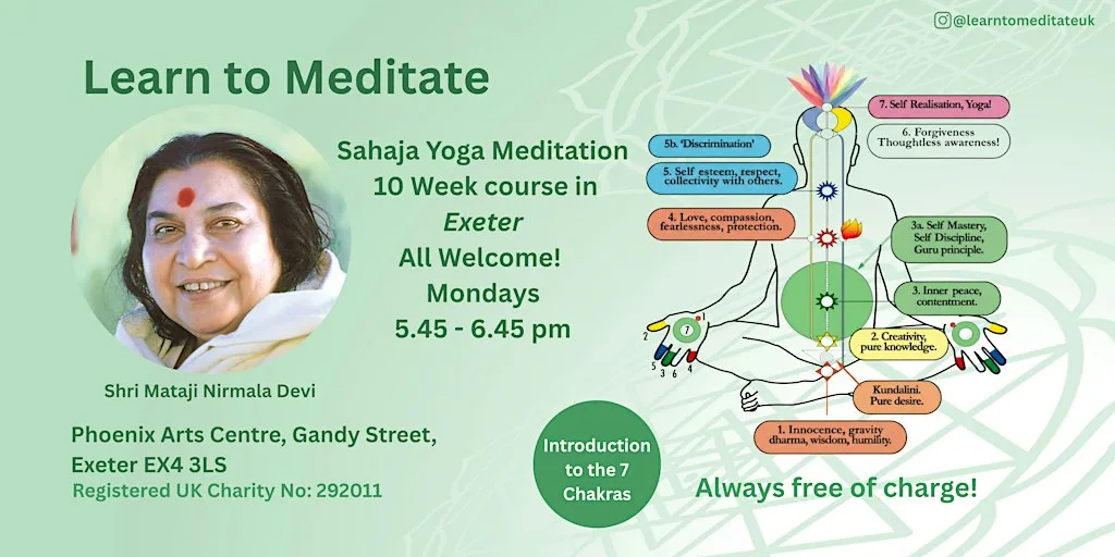 Learn to Meditate - Free 10 Week Course in Exeter - the 7 Chakras at Exeter Phoenix
