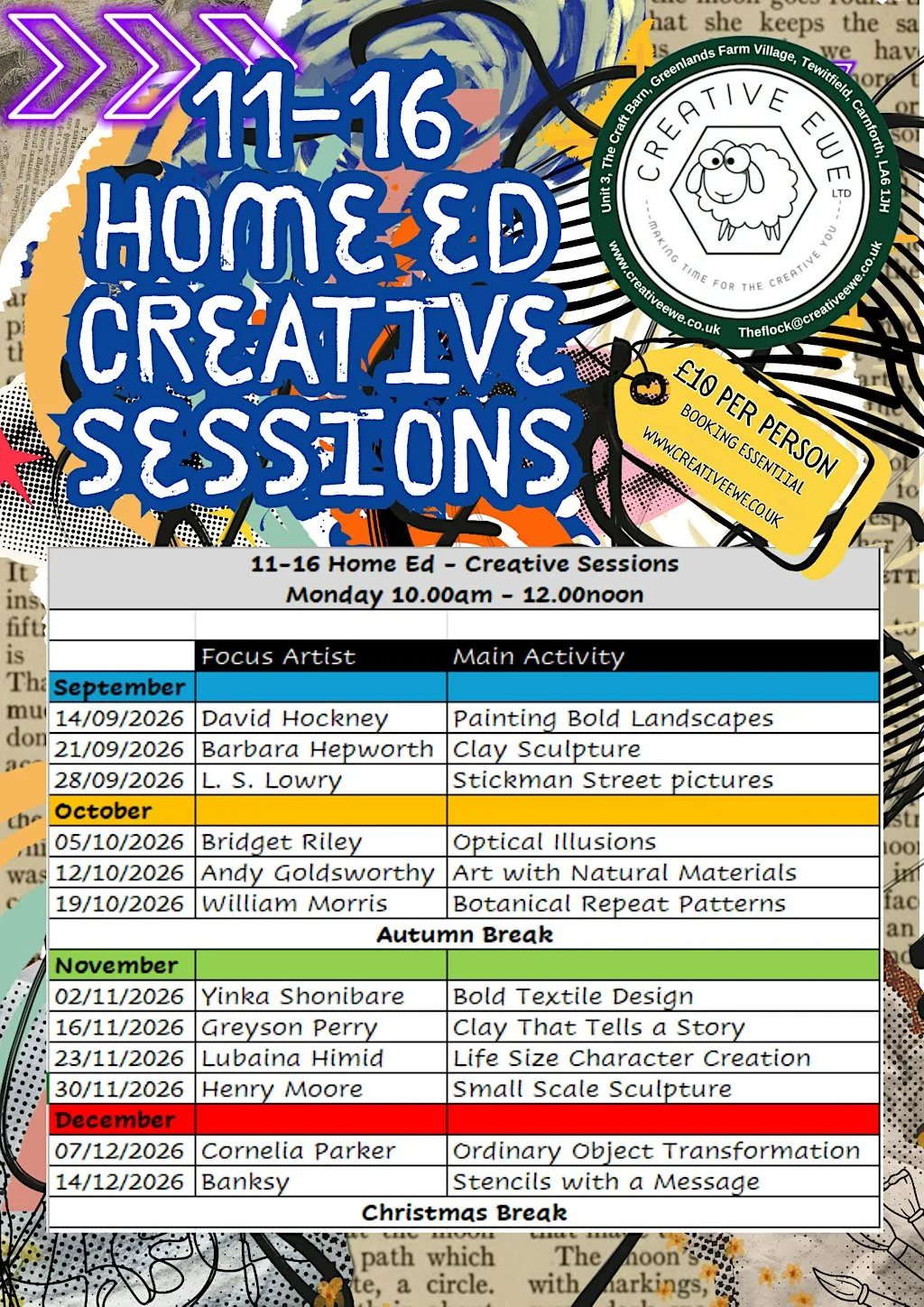 11-16 Home Ed Creative Session (Mon AM) at Creative Ewe Ltd, Greenland Farm Village