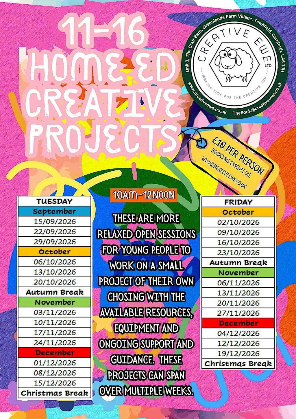 11-16 Home Ed Creative Projects (Tue AM / Fri AM) at Creative Ewe Ltd, Greenland Farm Village