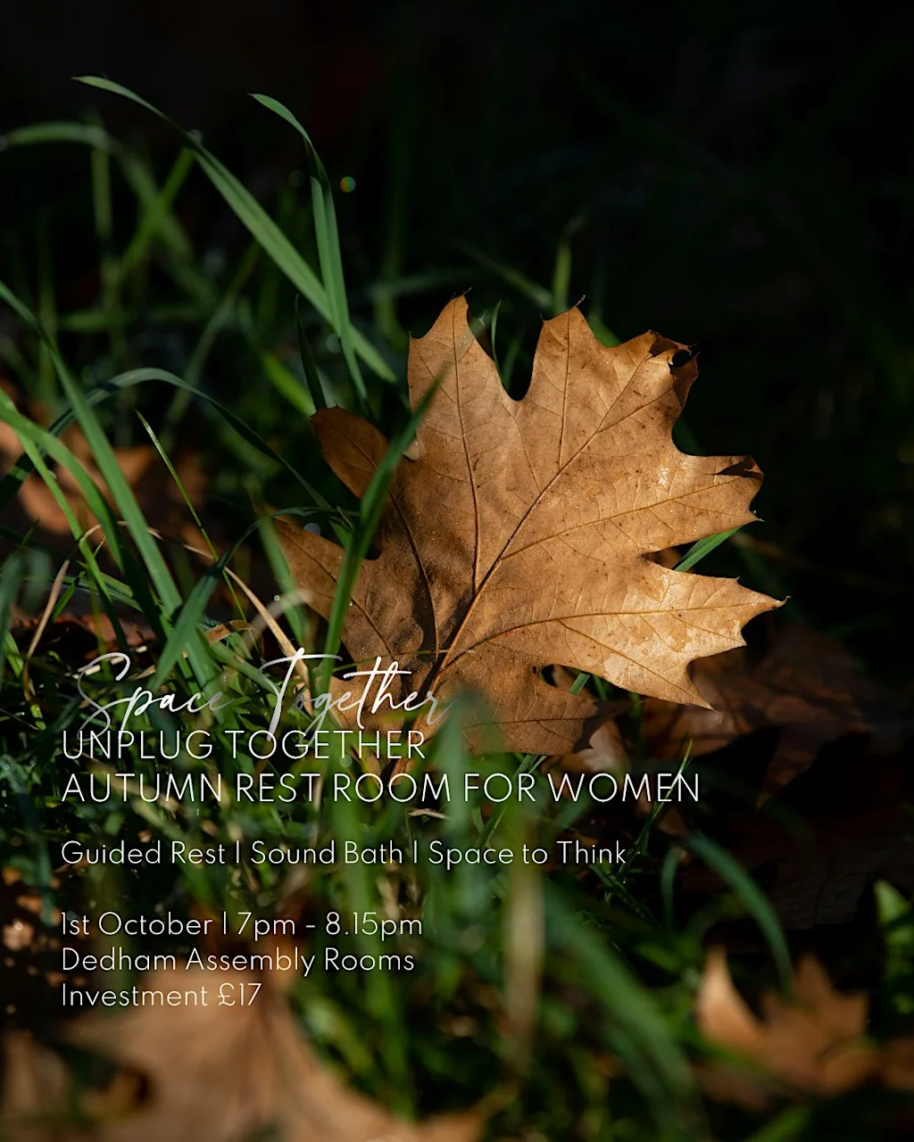 Unplug Together; Autumn Rest Room for Women