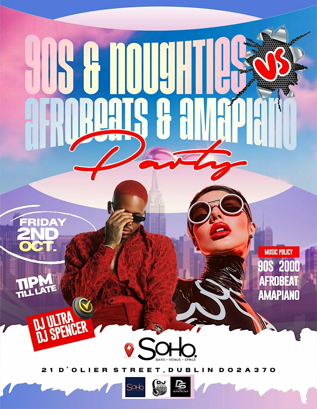90s & Noughties Vs Afrobeat & Amapiano at Soho Dublin