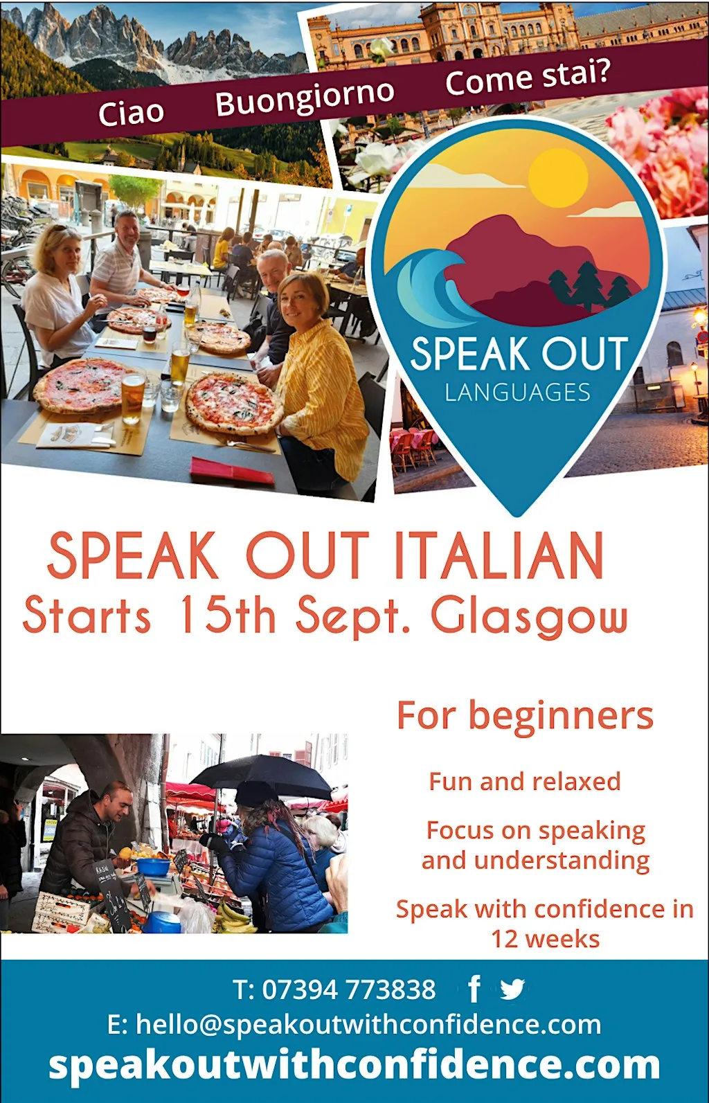 Speak Out Beginners Italian Glasgow Tuesday 6-7pm at Collabor8te