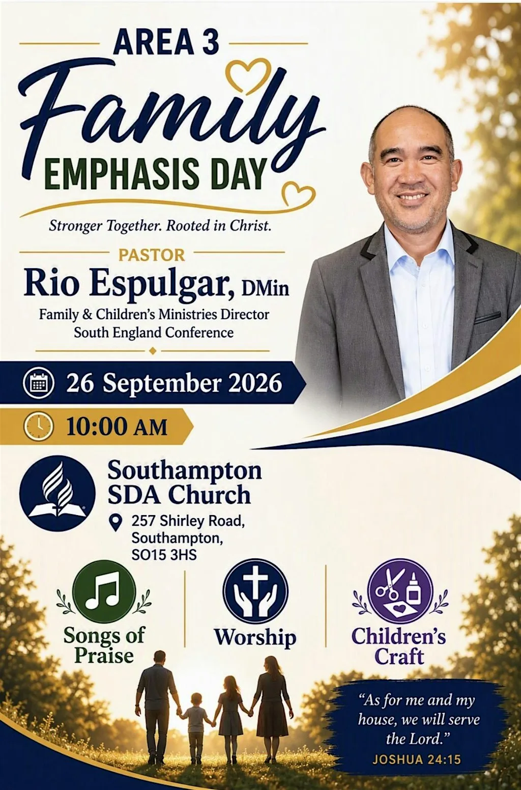Area 3 Family Emphasis Day - Stronger Together. Rooted in Christ at Southampton Seventh-day Adventist Church